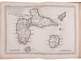 an old book with a map of the islands of italy and the island of capri