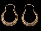 une paire de boucles d'oreilles en or sur fond noir