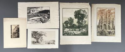 Jacques BELTRAND La Cathédrale d'Amiens, 1914, bois gravé, 3…