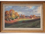 une image représentant un tableau représentant un paysage avec une vache au premier plan