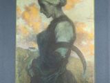 une image représentant un tableau où l'on voit une femme tenant une faux à la main