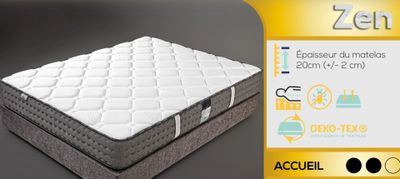 un gros plan d'un matelas sur lequel figure une étiquette