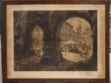 a picture of a picture of a street scene in a picture frame
