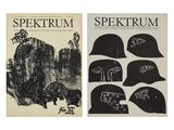 deux affiches en noir et blanc représentant différents types de chapeaux sur fond blanc