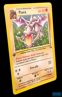 une carte Pokémon sur laquelle figure l'image d'un dragon