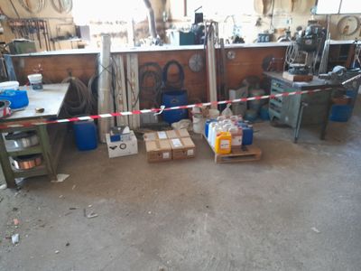 a picture of a workshop with a lot of tools