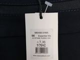 a close up of a label on the back of a black suit