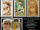 four vintage postcards of women and children with names and pictures