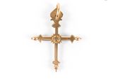 a close up of a cross on a white background