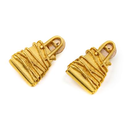 paire de breloques pour manchettes plaquées or 18 carats
