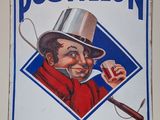 une affiche représentant un homme coiffé d'un haut-de-forme et tenant un cigare