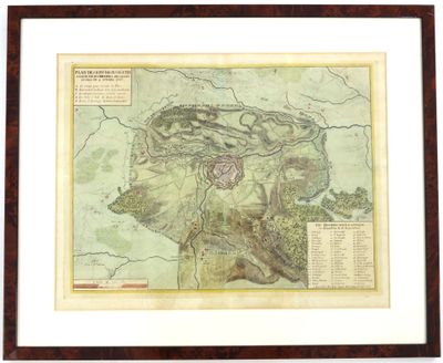 CARTE. Carte lithographiée: "Plan des environs d'Ath assiégé…