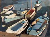 de nombreux petits bateaux amarrés à l'eau