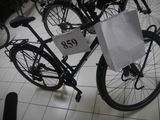 a bicycle that has a price tag on the back of it