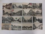 several old black and white photographs of a city street