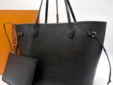 louis vuitton black leather tote bag and wallet
