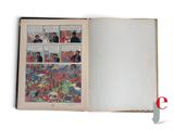 an open book with a comic strip on the front and a comic strip on the back