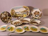 un grand nombre d'assiettes posées sur une table