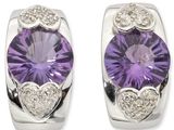 pair of amethorate and diamond earrings
