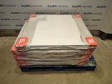 the pallet is being loaded with a large sheet of paper