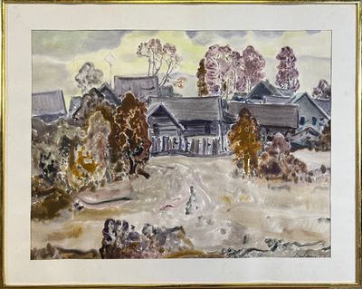a picture of a picture of a painting of a village