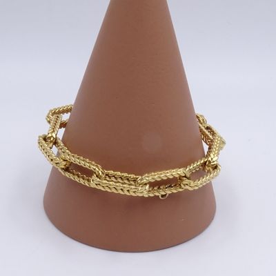 bracelet plaqué or jaune, avec un motif de corde torsadée