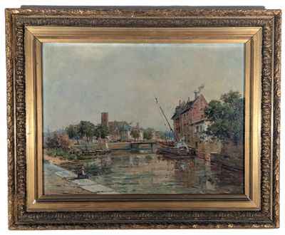 Gustave MASCART (1834-1914) Cours d'eau animé - Photo 1