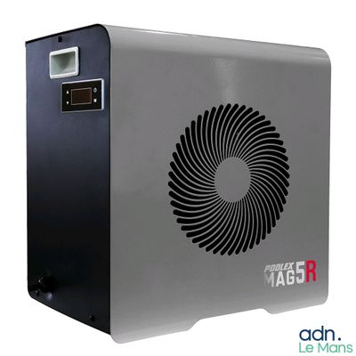 a gray and black air purifier sitting on top of a white background