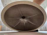 a close up view of a toilet with the lid down
