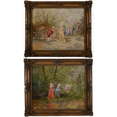 BORGELLI S. « Louis XV et Madame du Barry se promenant dans … - Photo 1