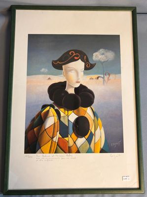 une image représentant un tableau d'une femme portant un chapeau et une écharpe