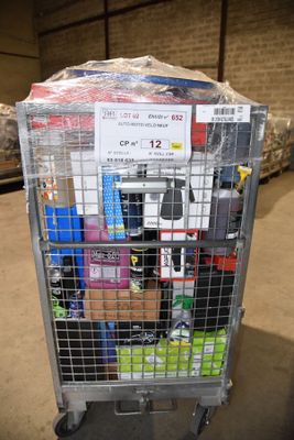 a cart that has a lot of items in it