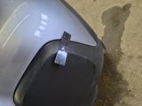 a sticker on the side of a motorcycle that is parked in a garage
