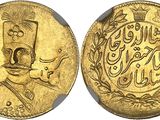 a gold coin with an image of a man in a top hat