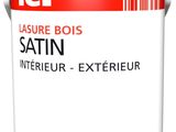 un pot de peinture satinée sur fond blanc, orné d'une bande rouge