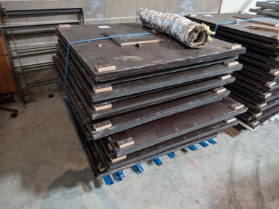 a stack of steel plates stacked on top of each other