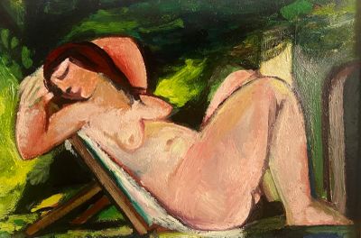 Georges-Henri PESCADERE (1915 - 2003), "Nu au transat", août…