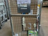 a cart with a lot of items in it in a warehouse