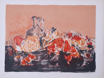 une image représentant un tableau avec des fleurs et un vase posés sur une table