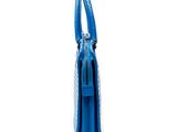 the small blue bag has a long handle and a long strap