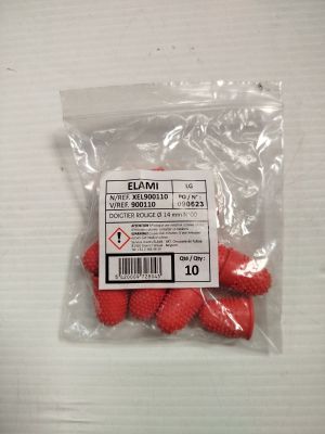 a bag of strawberries sitting on a table