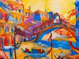 tableau représentant une gondole sur le Grand Canal à Venise, en Italie