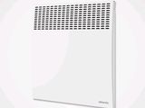 un gros plan d'un radiateur mural blanc fixé sur un mur blanc