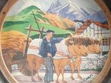 une photo d'un tableau représentant un homme et un cheval