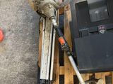 a picture of a red tool box and some tools on top of a pallet