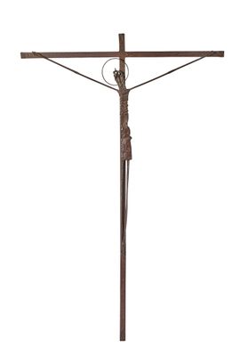 Roger BONDUEL (1930-2019) GRAND CRUCIFIX en fer forgé, signé…