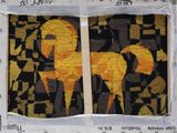 a picture of a picture of a horse on a piece of fabric