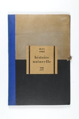 un vieux livre avec une couverture marron et une bande bleue