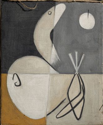 une image représentant un tableau sur lequel figure un vase orné d'un oiseau