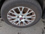 a close up of a tire on the ground